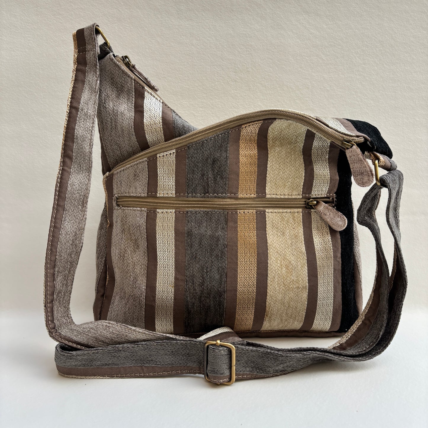 Bolso Bandolera Súper Caomka "Natural Stripes" · Pieza Única Núm. 19260