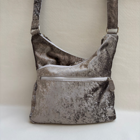 Bolso Bandolera Súper Caomka "Silver Velvet" · Pieza Única Núm. 19255