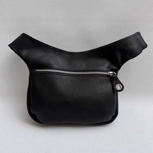 Riñonera "Premium Black Circles & Silver" · Piel - Cuero · Pieza Exclusiva Núm. 15331