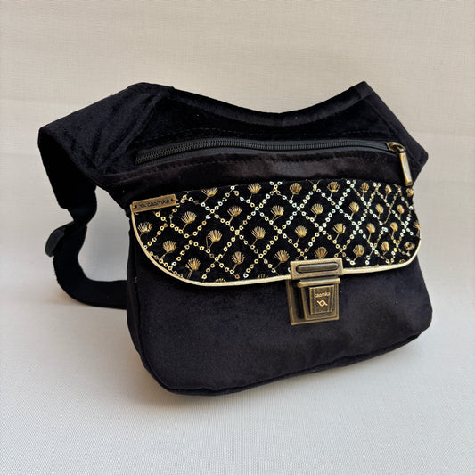 Riñonera "Elegant Luxury India Velvet" + Bolsillo trasero · Pieza Exclusiva Núm. 18394