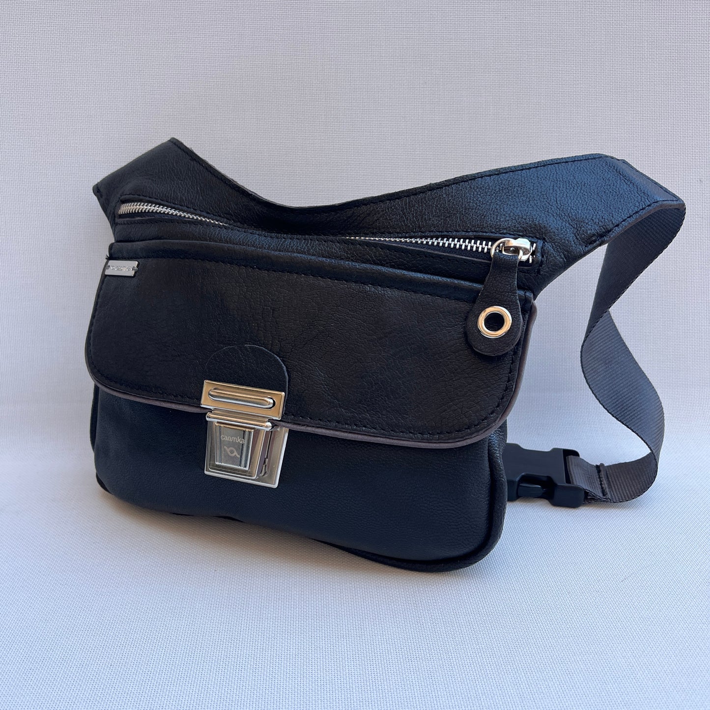 Special "Trencadis" Black & Silver BioCuir® natural leather Unique Piece No. 13329