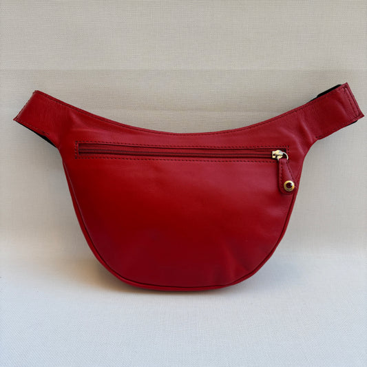 Riñonera Luna "Special Red Luxury" Silver· Piel · Pieza Exclusiva Núm. 18451