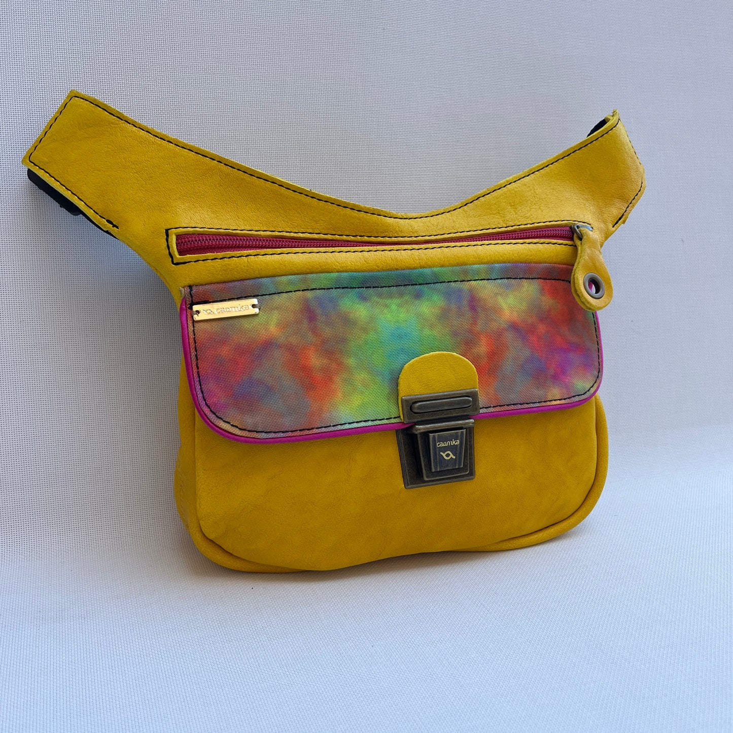 Spezielles BioCuir®-Naturleder in Fuchsia & Altgold Exklusives Stück Nr. 12109