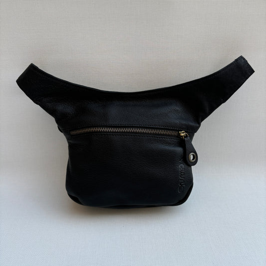 Riñonera "Mini Classic Black & Old Gold" · Piel · Cuero · Pieza Exclusiva Núm. 14954