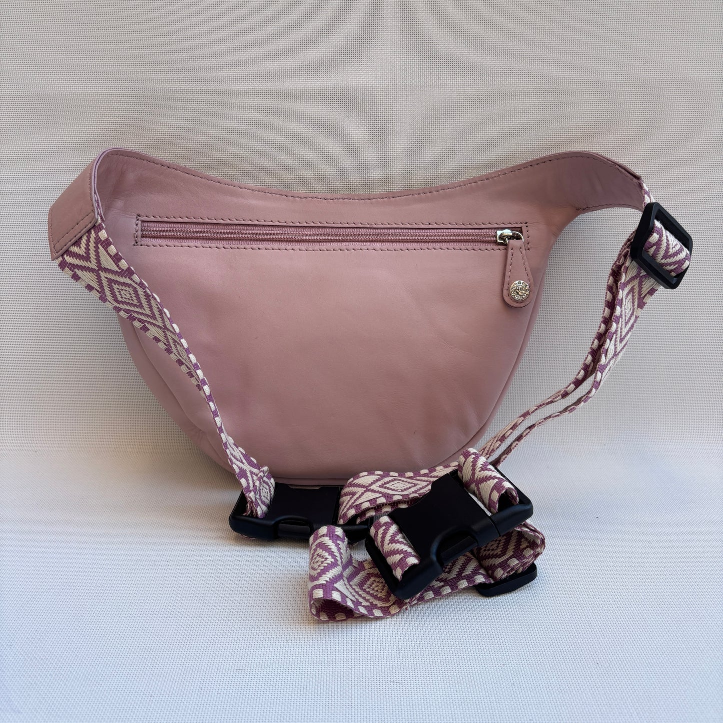 Riñonera Luna "Special Pink Luxury Top" Silver· Piel · Pieza Exclusiva Núm. 18458