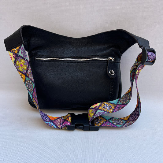 Summer Purple & Mandalas BioCuir® natural leather Unique Piece No. 12009