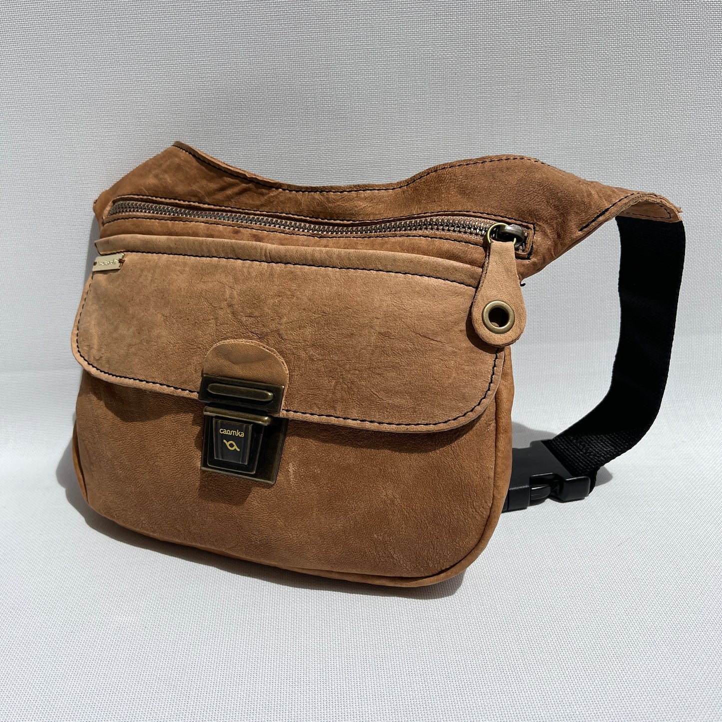 Classic Turquoise & Old Gold BioCuir® Natural Leather Exclusive Piece No. 12880