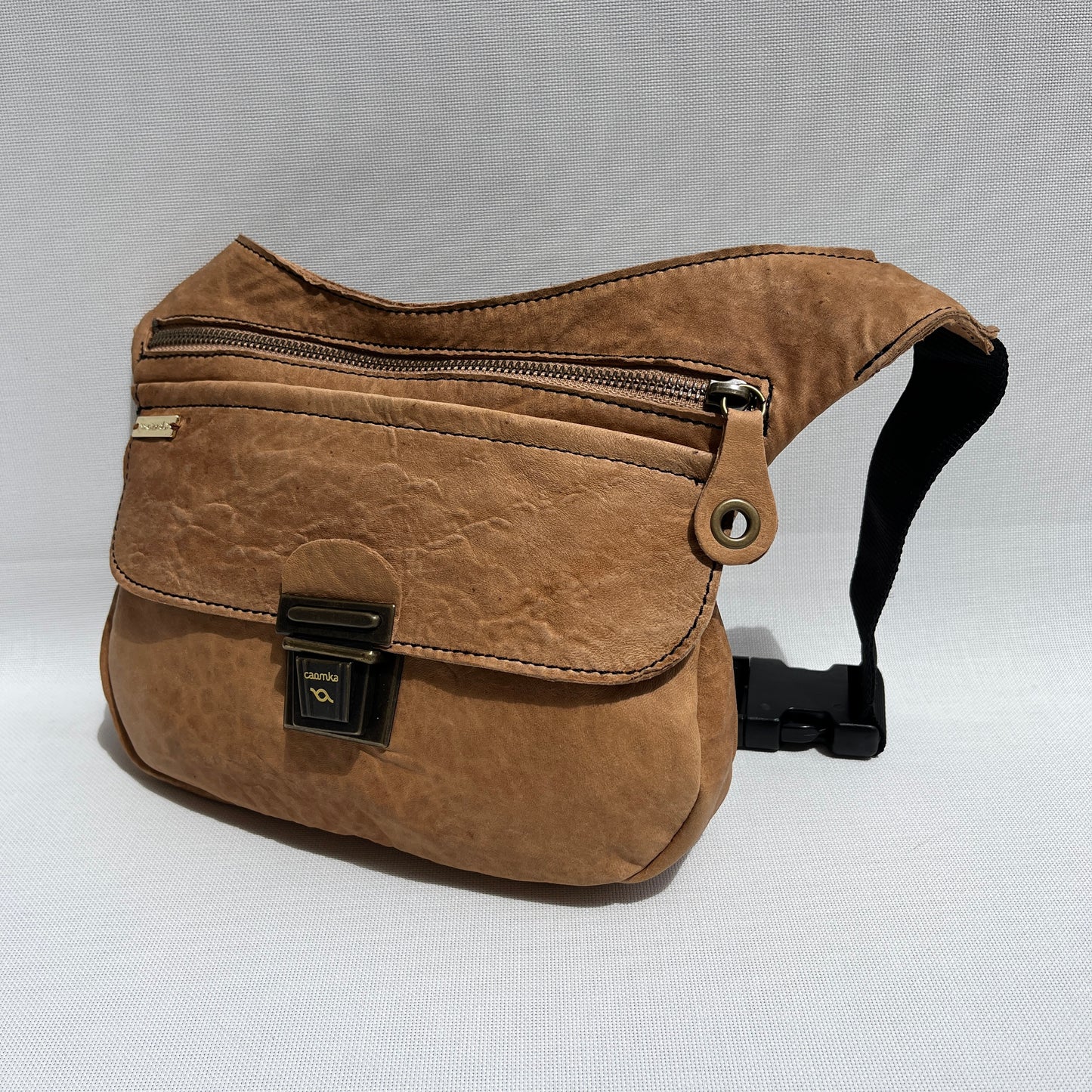Classic Turquoise & Old Gold BioCuir® Natural Leather Exclusive Piece No. 12880