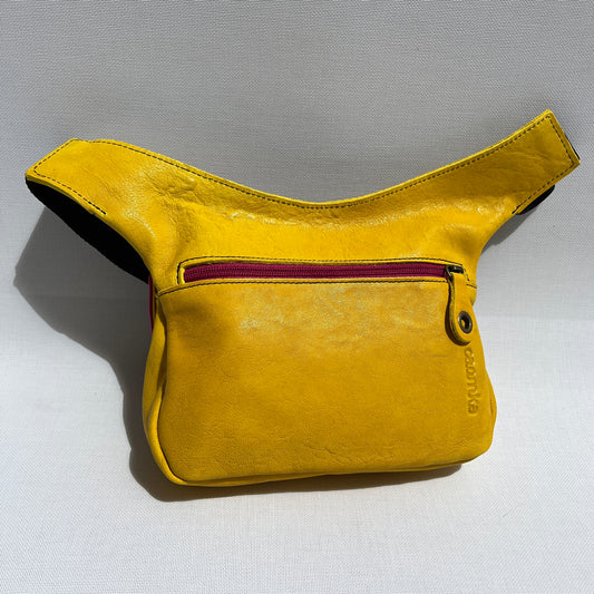 Special Fuchsia & Old Gold BioCuir® natural leather Exclusive Piece No. 12109