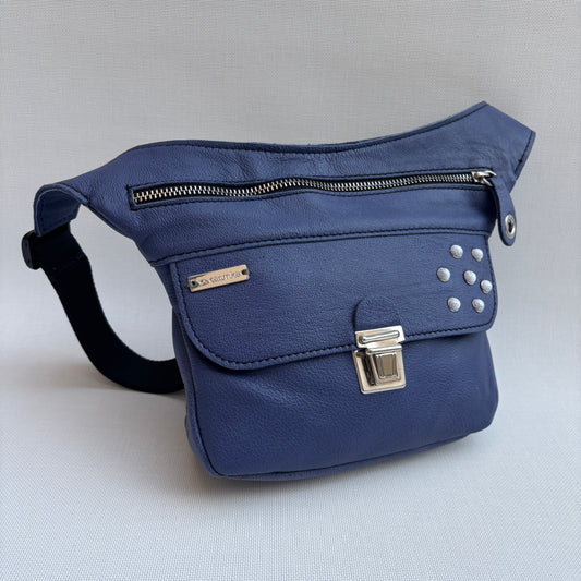Riñonera Mini "Premium Azul Índigo" · Piel · Cuero · Pieza Única Núm. 17195