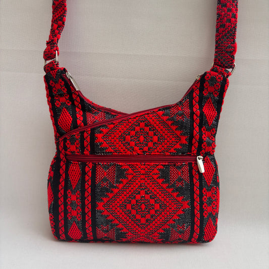 Bolso Bandolera Súper Caomka "Red Tribal Impact" · Pieza Única Núm. 18503