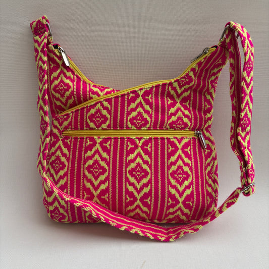 Bolso Bandolera Súper Caomka "Fuchsia Lime Power" · Pieza Única Núm. 18499
