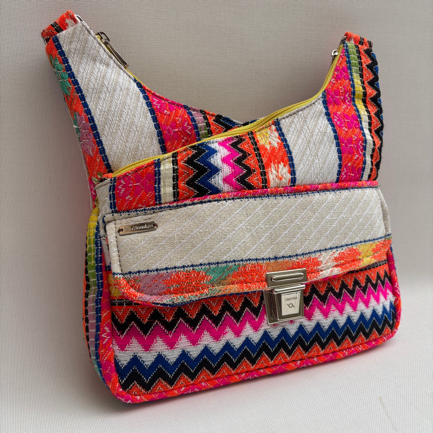 Bolso Bandolera Súper Caomka "Boho Sunset Cream" · Pieza Única Núm. 18498
