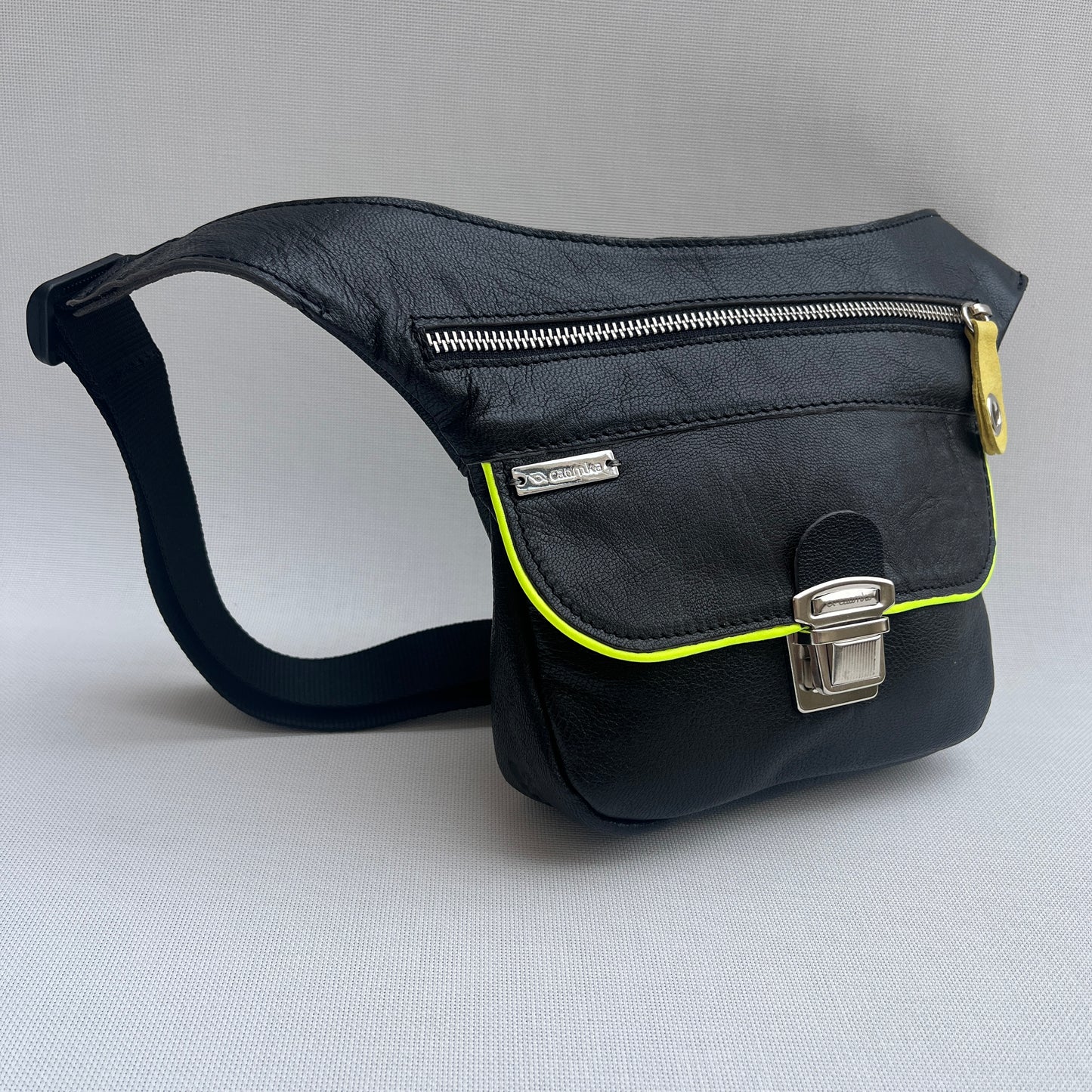 Mini Black & Silver Natural BioCuir® Leather Exclusive Piece No. 11759