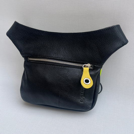 Mini Black & Silver Natural BioCuir® Leather Exclusive Piece No. 11759