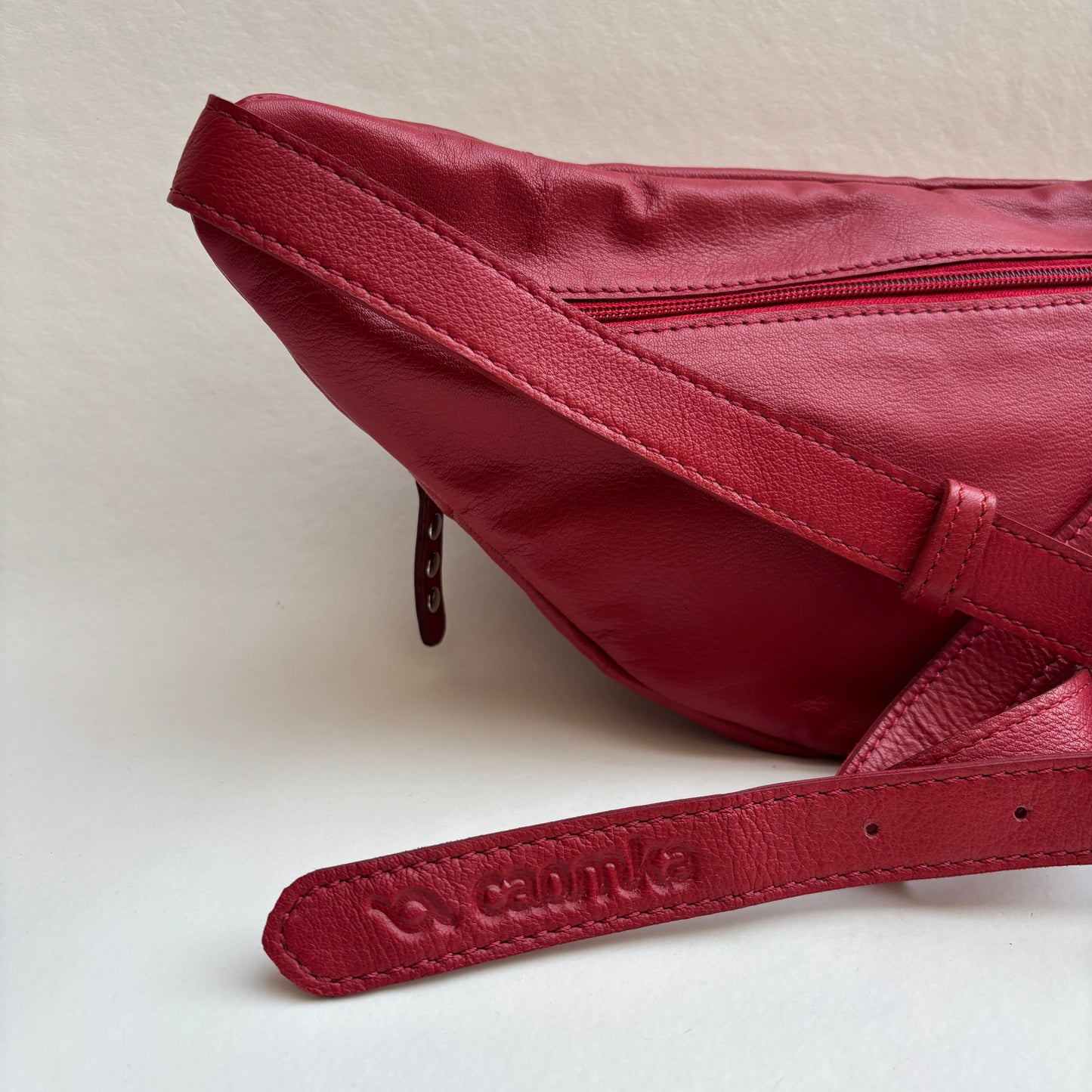 Premium Retro Chic Grün BioCuir® Naturleder Exklusivstück Nr. 12639