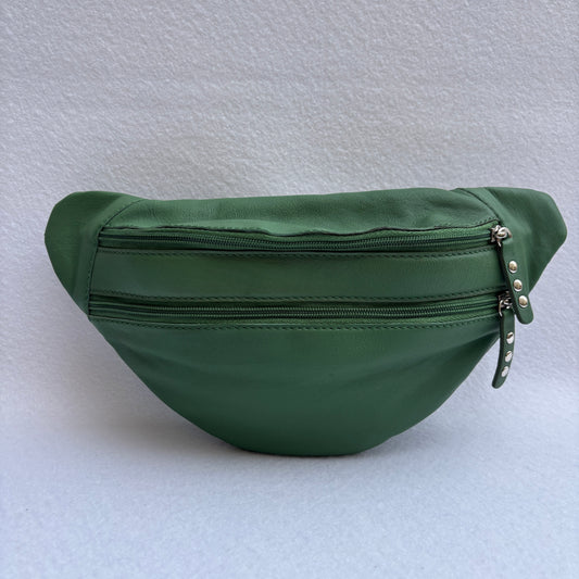 Premium Retro Chic Green BioCuir® Natural Leather Exclusive Piece No. 12639