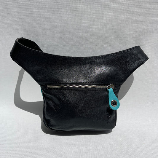 Mini Black & Silver Natural BioCuir® Leather Exclusive Piece No. 11759