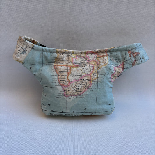 Riñonera / Bandolera multifunción: "Mini Mapamundi" · Pieza Única Núm. 16560