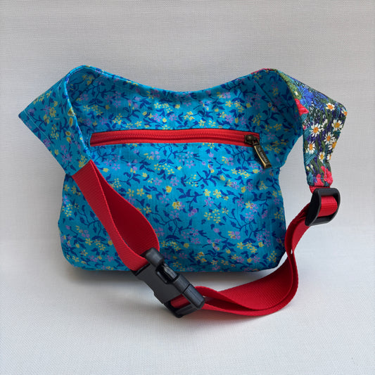 Riñonera "Special Recycled Japanese Flowers" + Bolsillo trasero · Pieza Única Núm. 18029