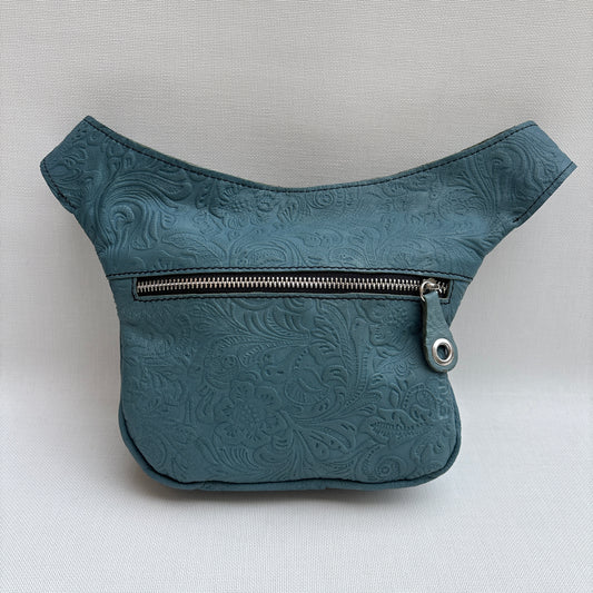 Mini Relief Azul Petroleo & Silver · Piel · Cuero · Pieza Exclusiva Núm. 16456