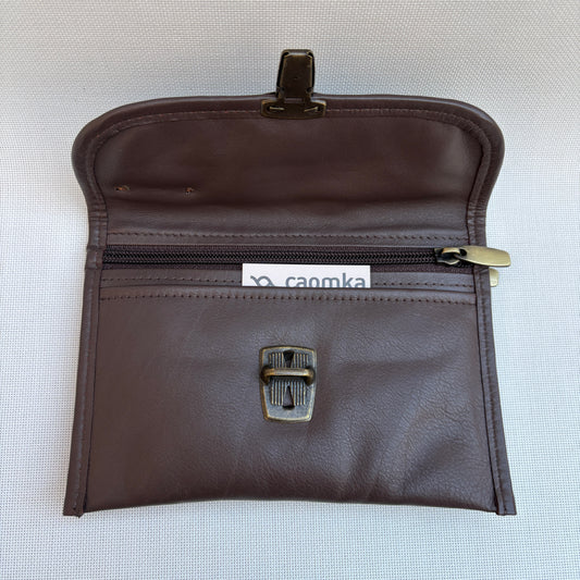CAOMKA Flat Coin Purse Natural BioCuir® Leather Exclusive Piece No. 13177