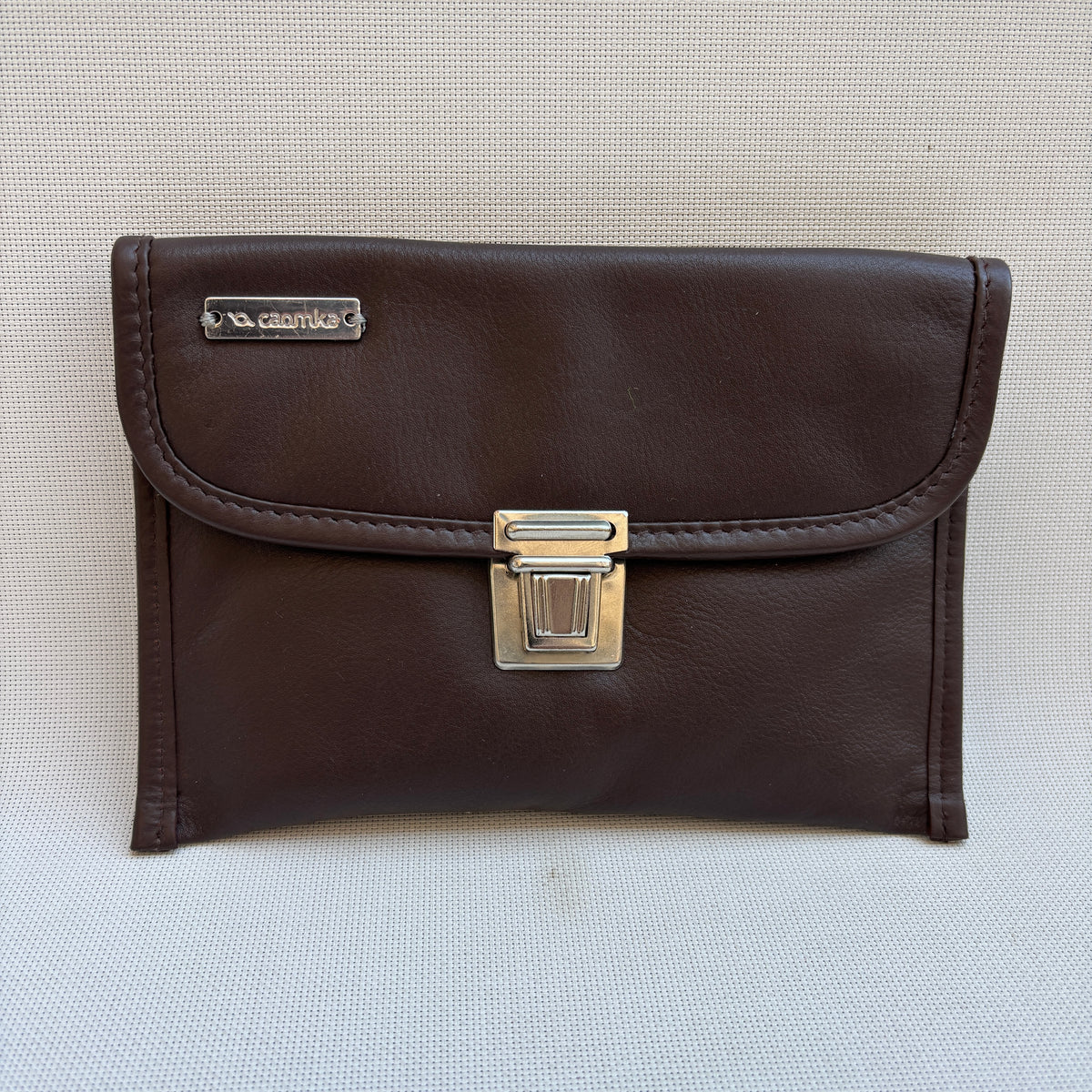 CAOMKA Flat Coin Purse Natural BioCuir® Leather Exclusive Piece No. 13177