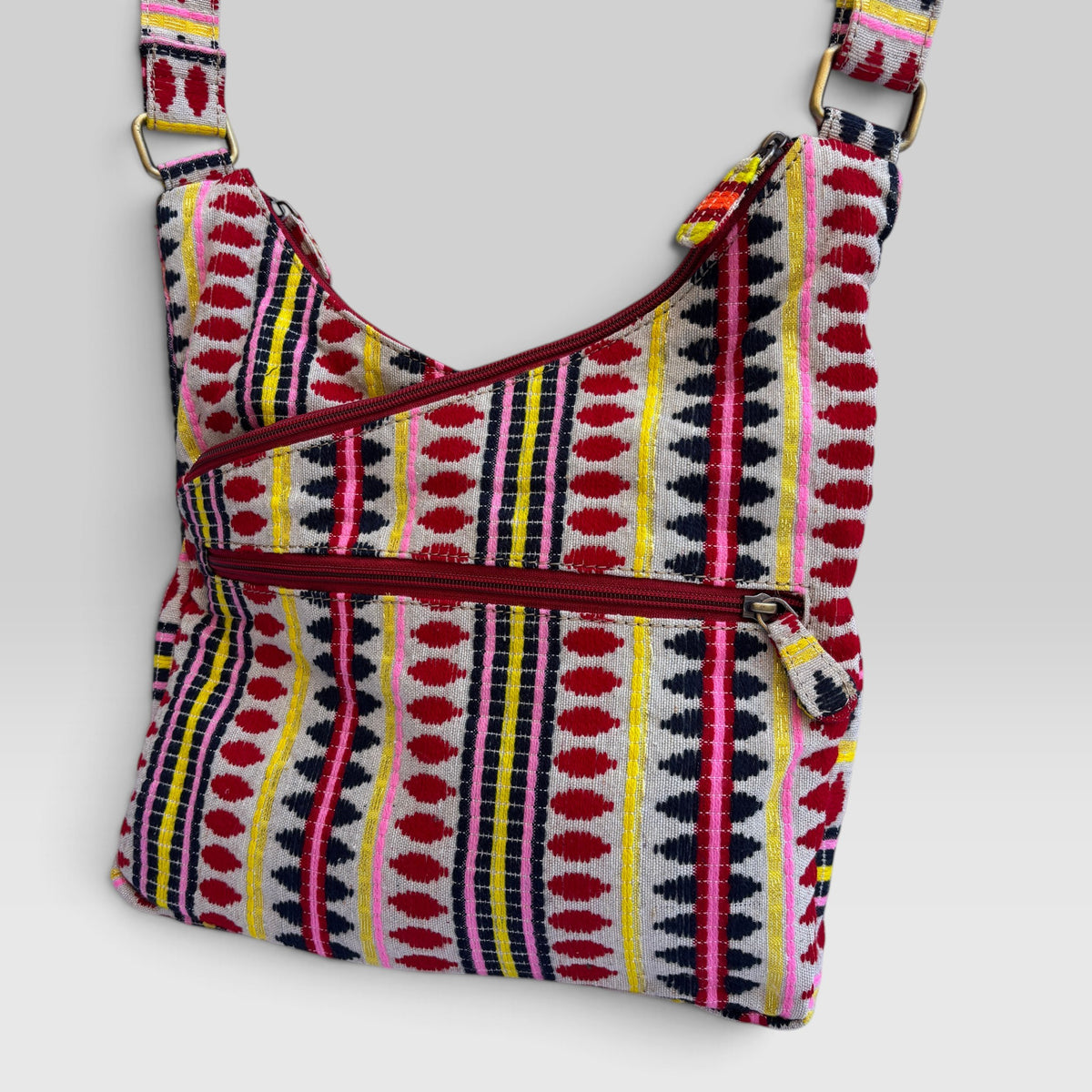 Bolso Bandolera Súper Caomka "Happy Stripes" · Pieza Única Núm. 19560