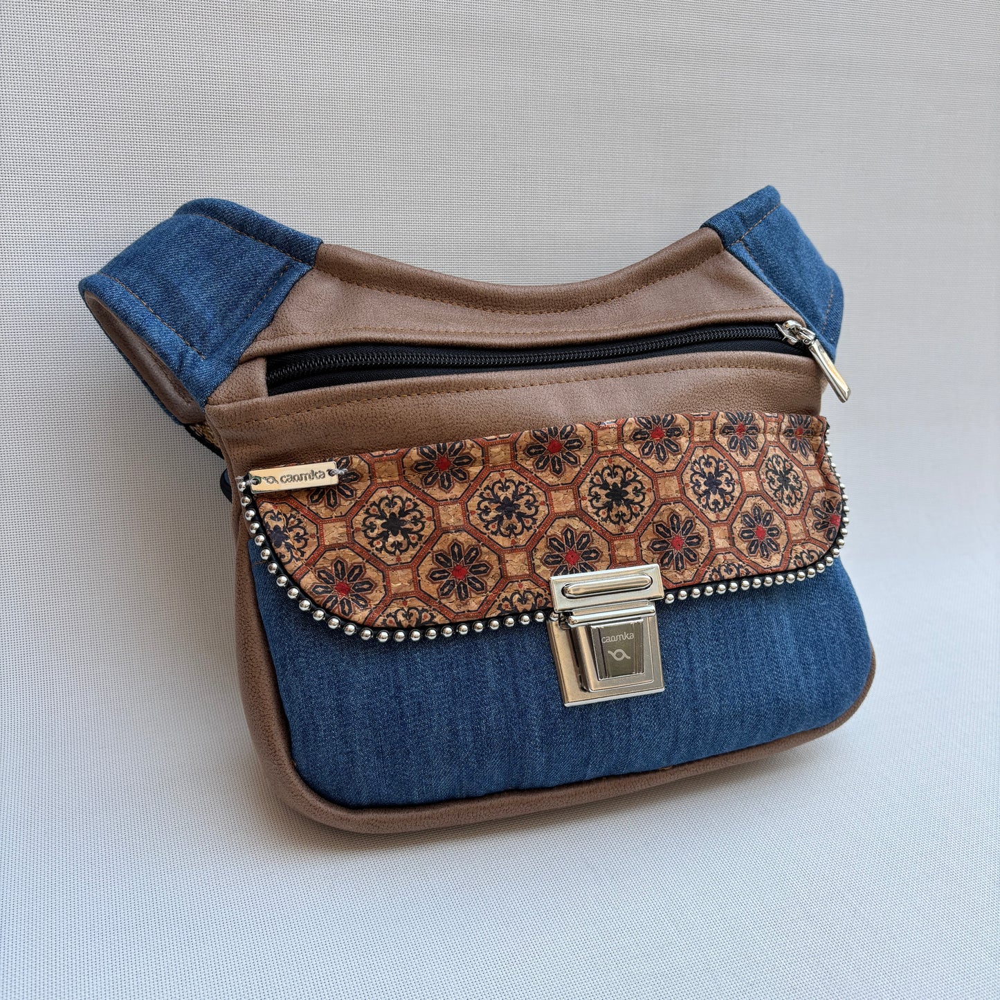 Riñonera "Elegant Cork Jeans Top" · Polipiel · Pieza Única Núm. 17314