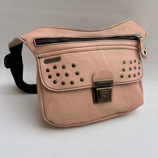 Riñonera "Premium Beige & Pink" · Piel - Cuero · Pieza Exclusiva Núm. 16544