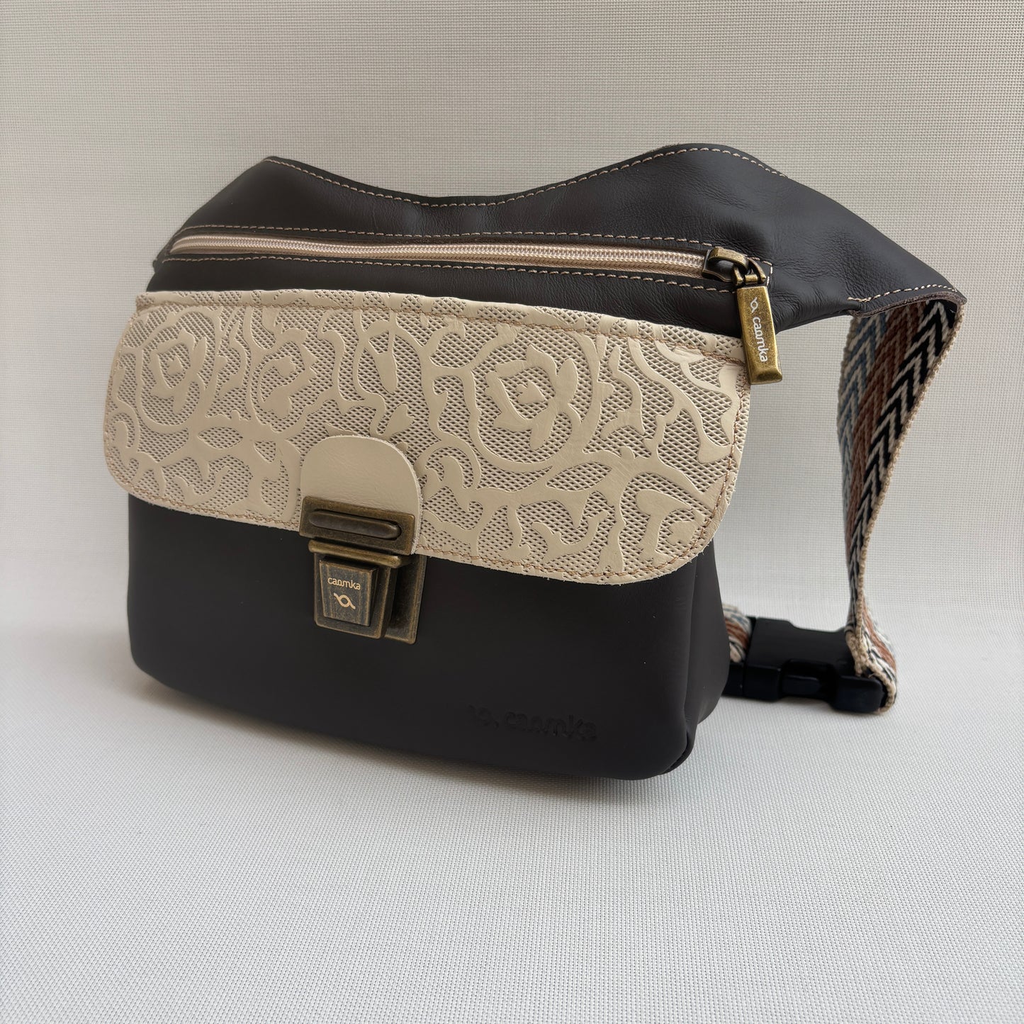 Riñonera "Special Brown Spring" Marrón/Beige · Piel · Pieza Exclusiva Núm. 18114