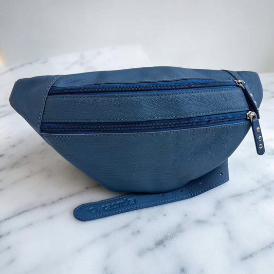 Riñonera "Special RetroChic Azul Índigo" · Piel · Pieza Exclusiva Núm. 19665
