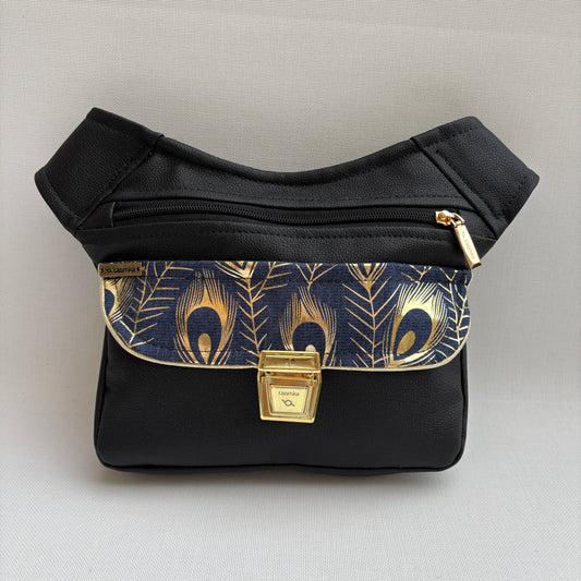 Riñonera "Elegant Black Golden" · Polipiel · Pieza única Núm. 18103
