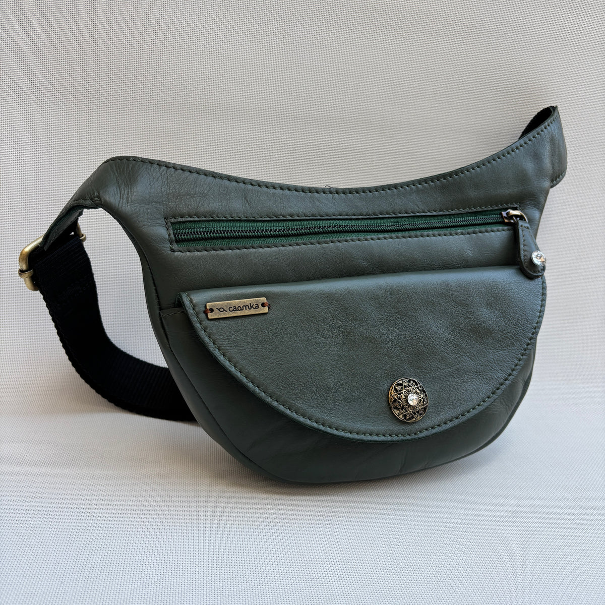 Riñonera Luna "Special Green Luxury" Silver · Piel · Pieza Exclusiva Núm. 18790