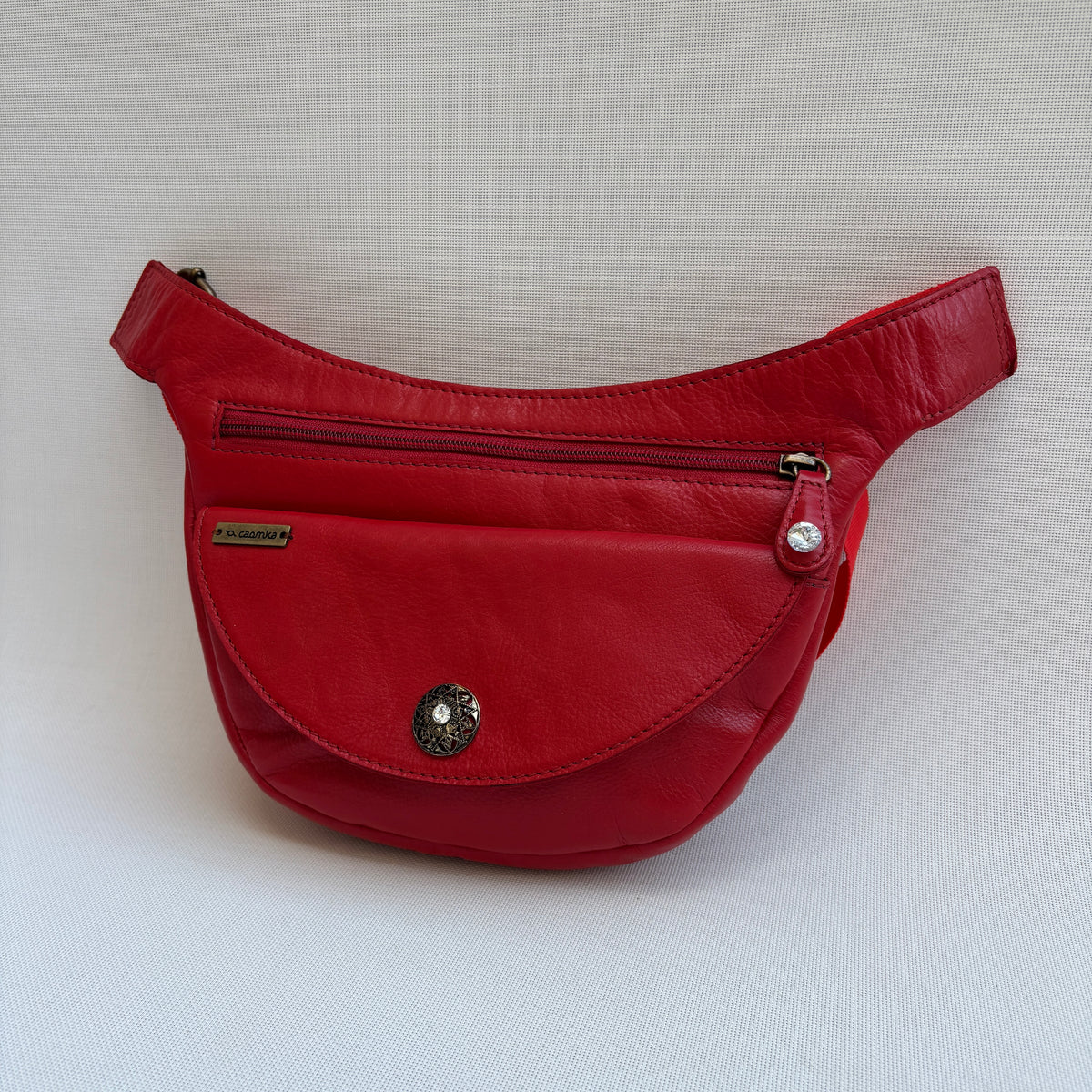 Riñonera Luna "Special Red Luxury" Silver · Piel · Pieza Exclusiva Núm. 18789
