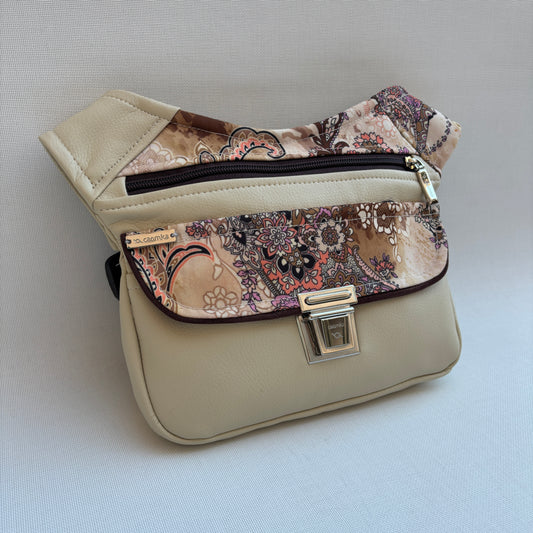 Riñonera Beige & Art + Bolsillo trasero · Polipiel · Pieza Única Núm. 16632