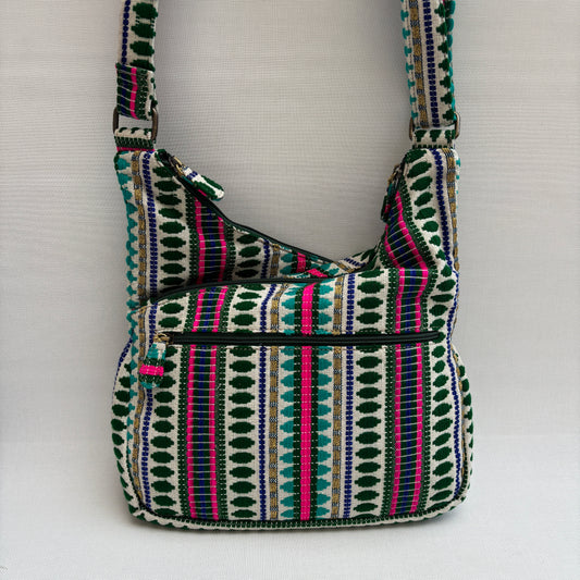 Bolso Bandolera Súper Caomka "Green Boho Bloom" · Pieza Única Núm. 18804