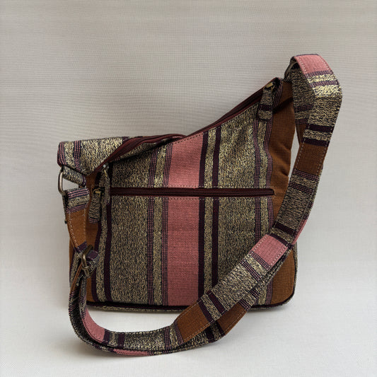 Bolso Bandolera Súper Caomka "Golden Earth Stripes" · Pieza Única Núm. 18798