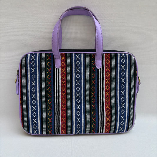 Bolso Porta Portátil “Ethnic Violet Soul” · Pieza Única Núm. 18914