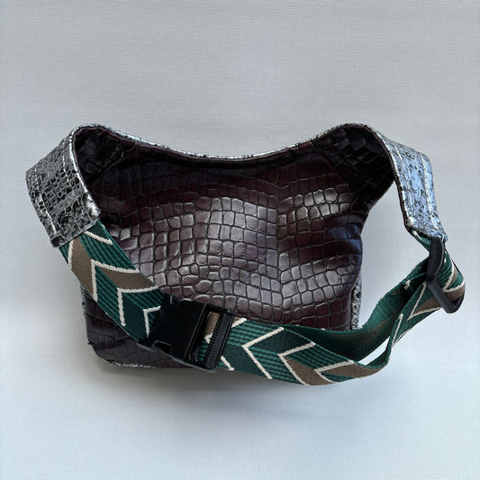 50% Dto. Riñonera "Special Marron & Silver Top" · Polipiel · Pieza Única Núm. 15728