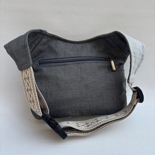 Riñonera "Elegant Gray" + Bolsillo trasero · Pieza Única Núm. 17446