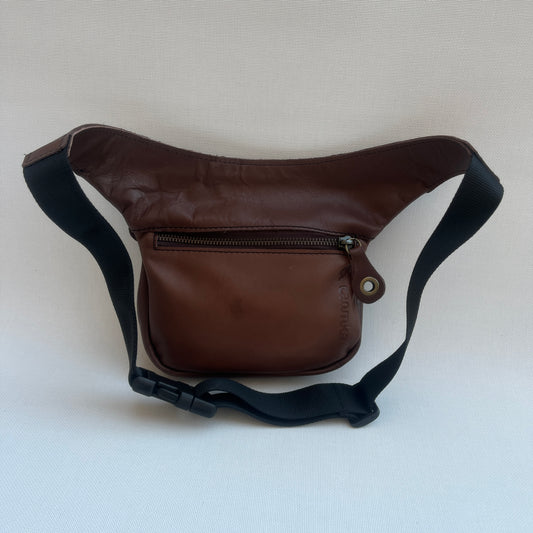 Mini Premium Brown & Old Gold · Piel natural BioCuir® · Pieza Exclusiva Núm. 14885