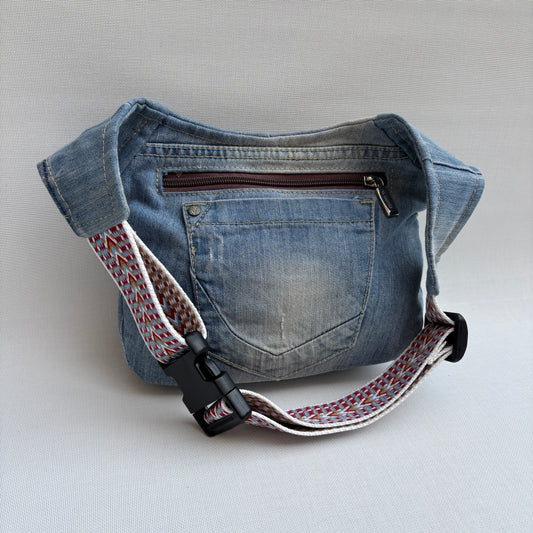 Riñonera "Special ♻️ Jeans Recycled ♻️ Top + Bolsillo trasero con cremallera · Pieza Única Núm. 18630