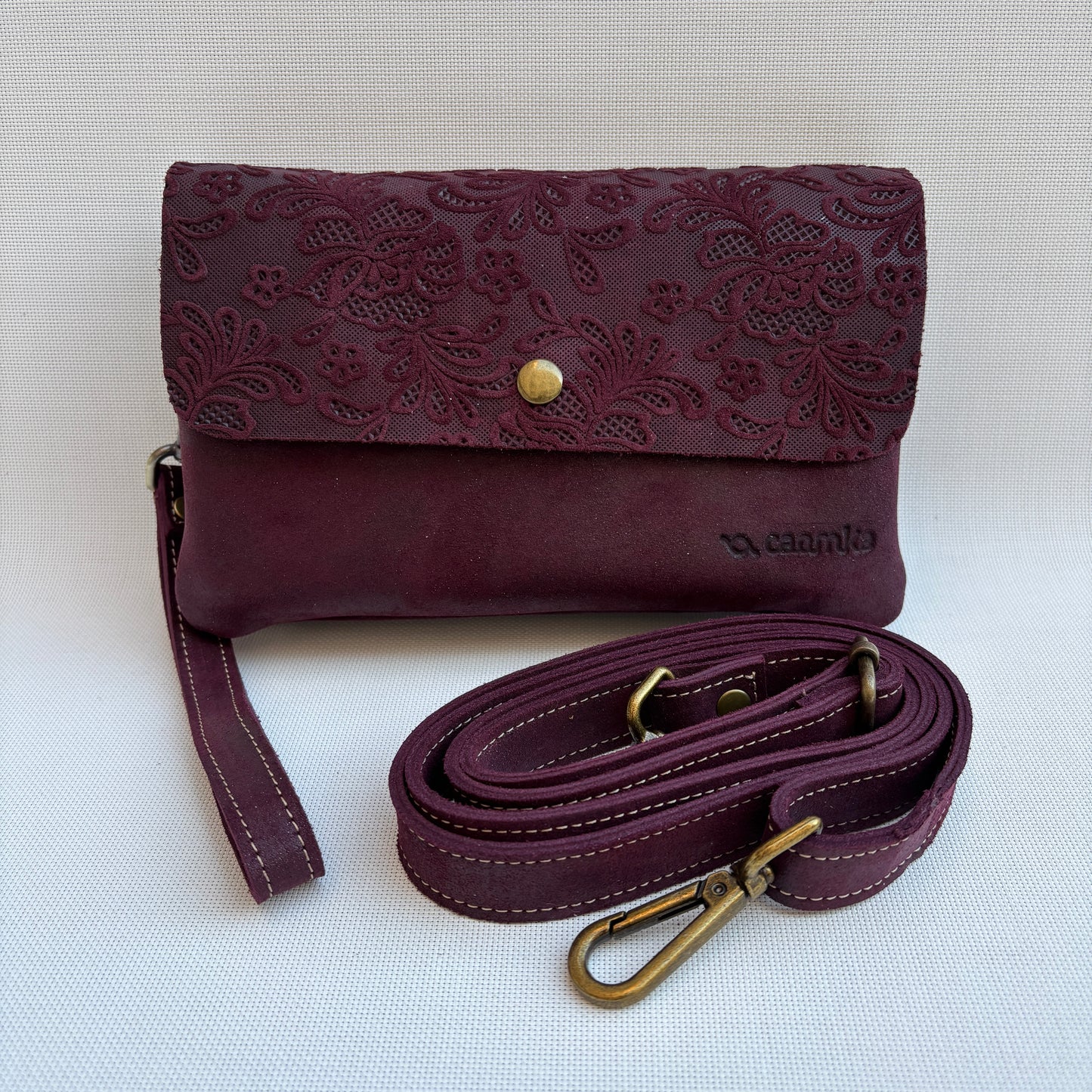 Riñonera multifunción ELEGANT NANO "Burdeos-Oscuro" · Piel - Cuero · Pieza Exclusiva Núm. 16913