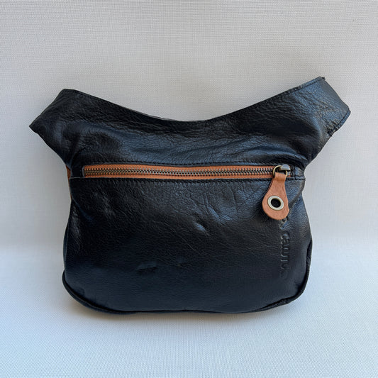 Special Brown Constrast & Old Gold BioCuir® natural leather Unique Piece No. 13362