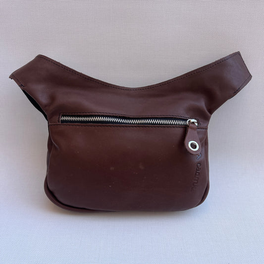 Riñonera "Premium Brown & Silver" · Piel natural BioCuir® · Pieza Exclusiva Núm. 15030