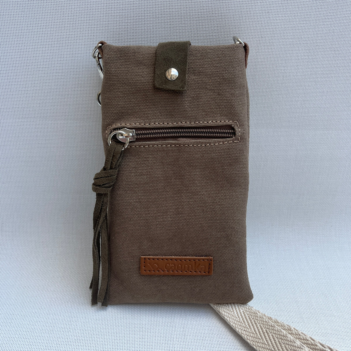 Mobile Holder · Natura Design · Hemp Natural Fabric · Pale Pink
