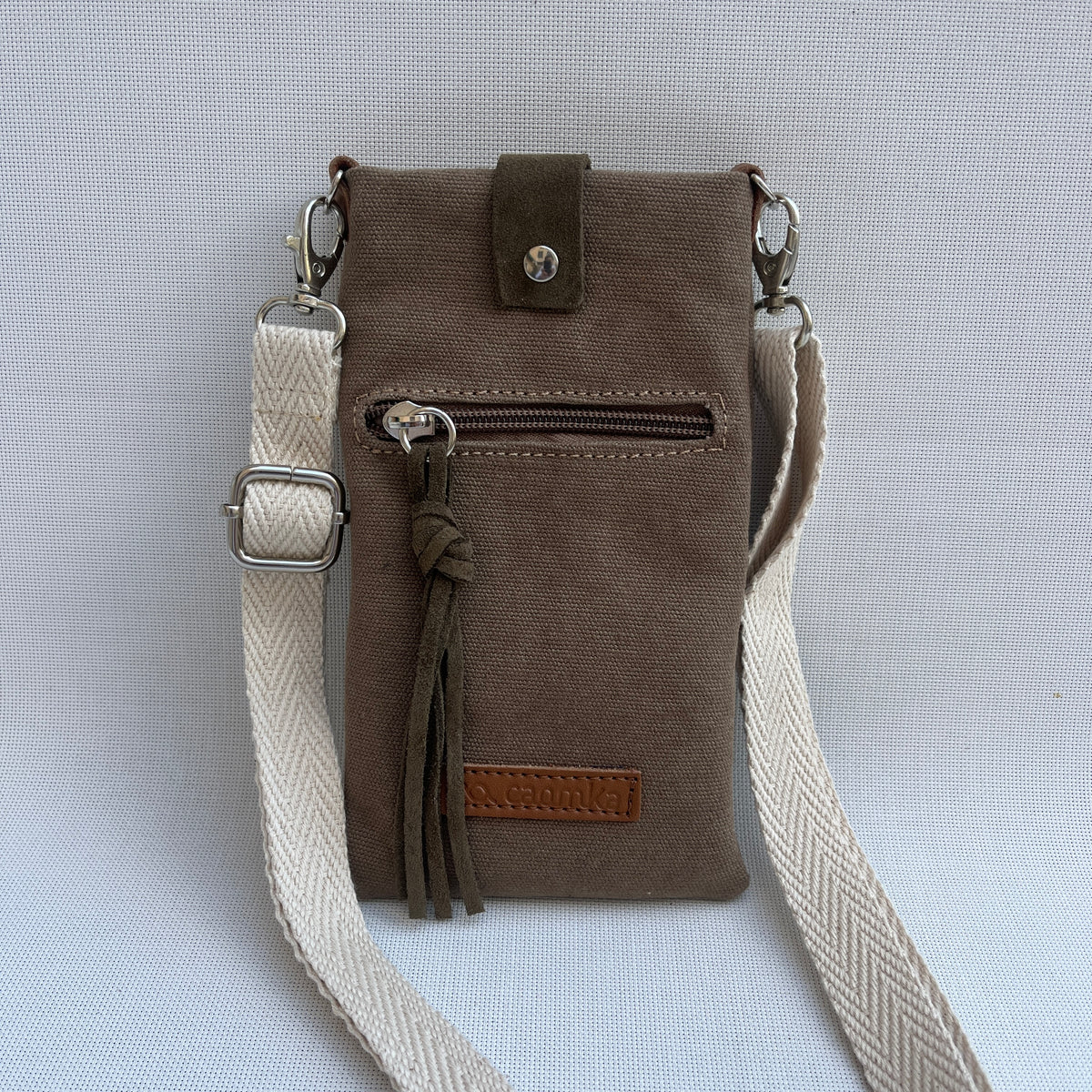 Mobile Holder · Natura Design · Hemp Natural Fabric · Pale Pink