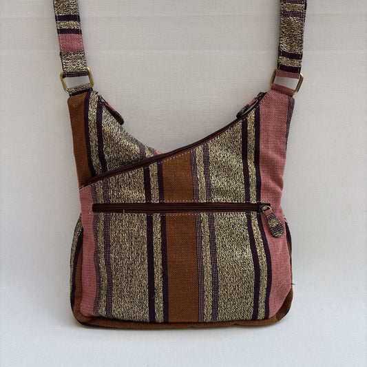 Bolso Bandolera Súper Caomka "Vintage Earth Stripes" · Pieza Única Núm. 19056