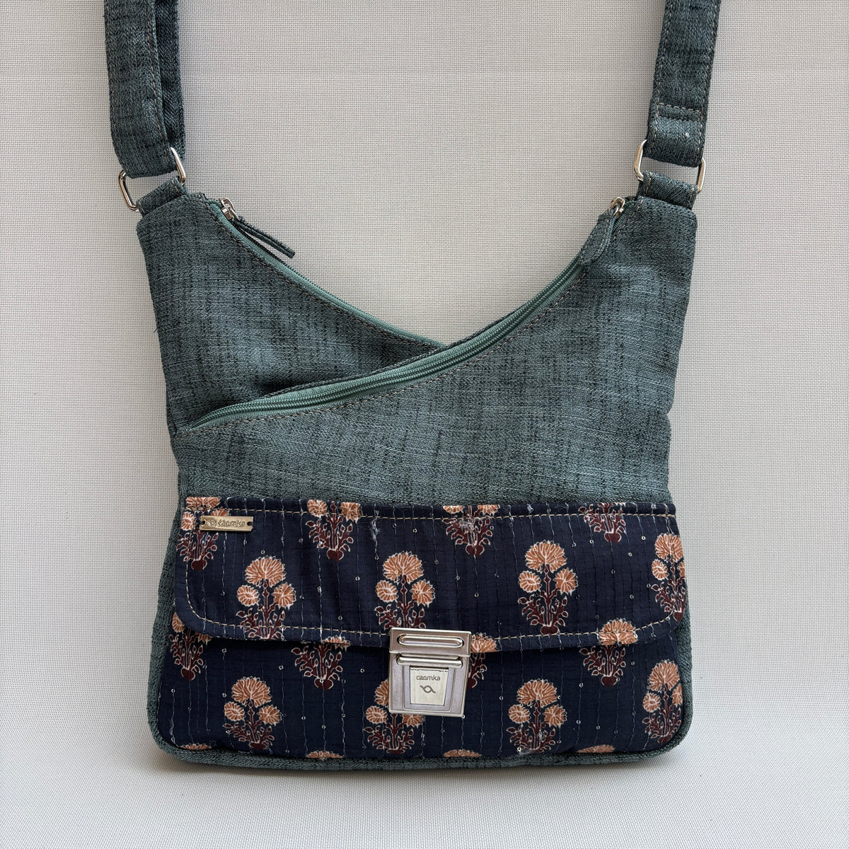 Bolso Bandolera Súper Caomka "Forest Bloom" · Pieza Única Núm. 19058